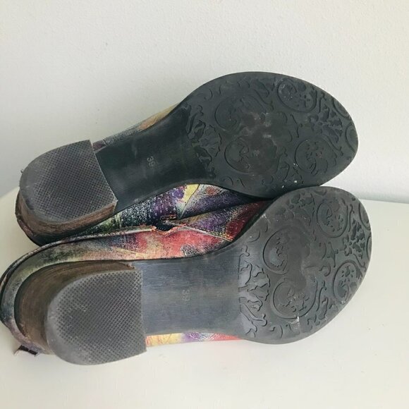 L'Artiste Spring Step Shazzam Navy Multicolored Ankle Boots Size US 8.5 EU 39 - Picture 8 of 8